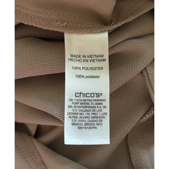Chico’s Wide Leg Soft Texture Crop Size 20 Plus Mocha Latte Elastic Pockets NWT - Picture 6 of 8